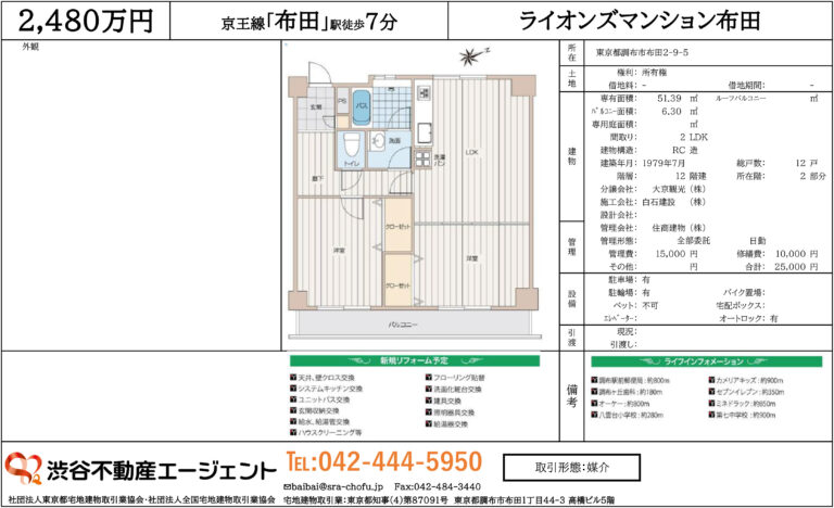 ライオンズマンション布田