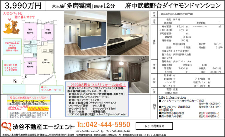 府中武蔵野台ダイヤモンドマンション