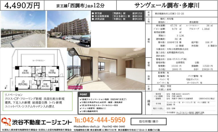 サンヴェール調布・多摩川　