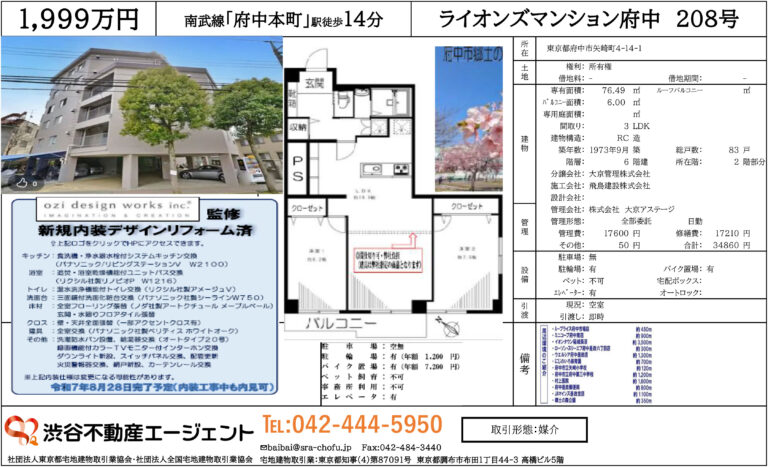ライオンズマンション府中 208号室