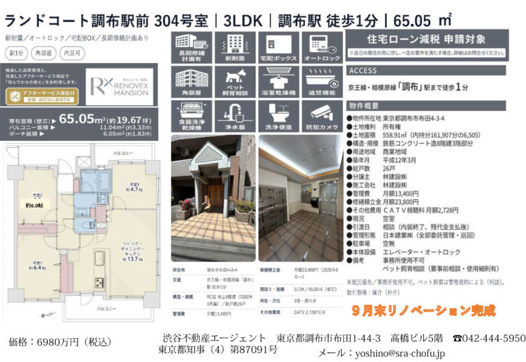 ランドコート調布駅前 304号室