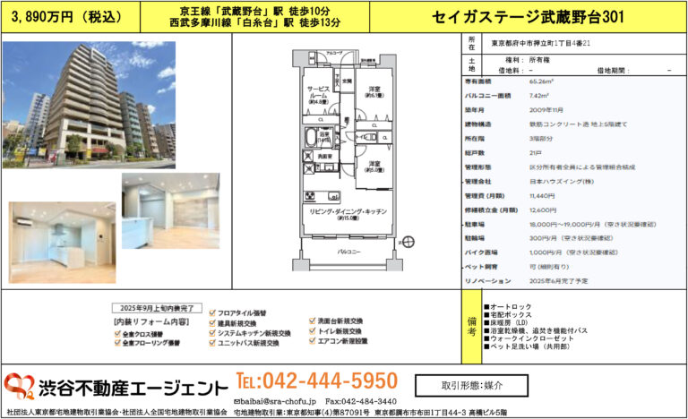 セイガステージ武蔵野台301