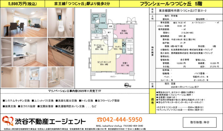 フランシェールつつじヶ丘 5階