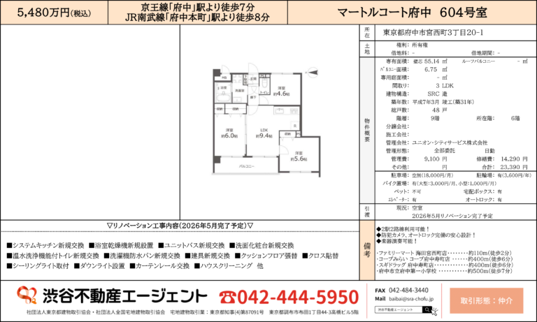 マートルコート府中 604号室