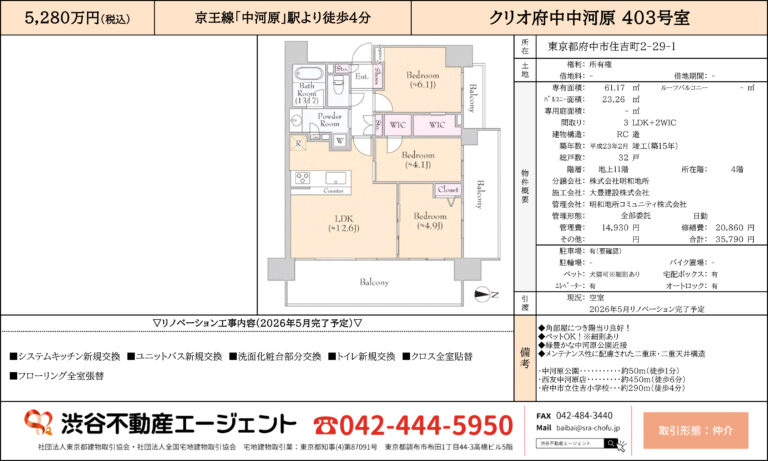 クリオ府中中河原 403号室