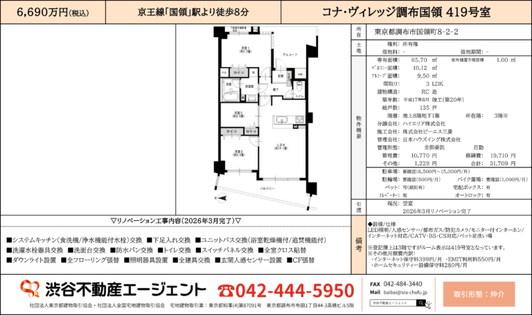 コナ・ヴィレッジ調布国領 419号室