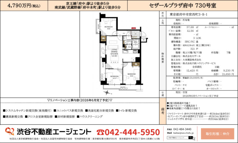 セザールプラザ府中 730号室