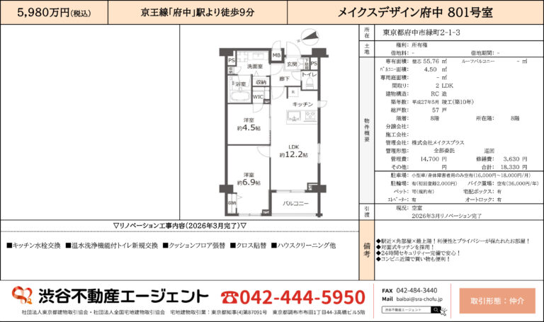 メイクスデザイン府中 801号室