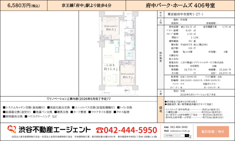 府中パークホームズ 406号室