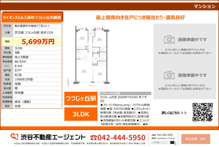 ライオンズヒルズ調布つつじヶ丘弐番館508号室