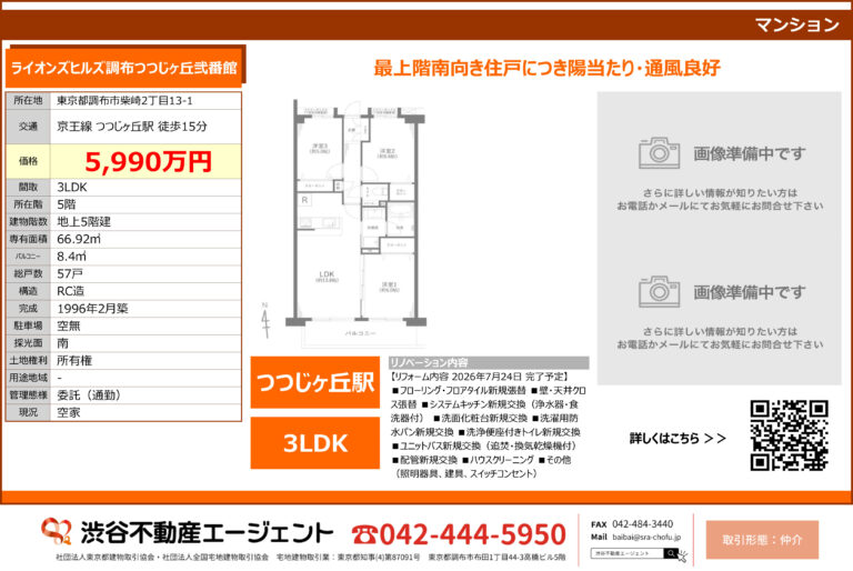 ライオンズヒルズ調布つつじヶ丘弐番館508号室